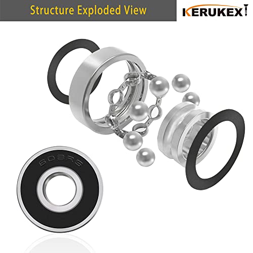 22 Pcs 608 Rs Skate Bearings 8Mmx22Mmx7Mm Made Of Chrome Steel With Dual Rubber Seals For Roller Skates Skateboards Scooters, 3D Print Filament, Fan Motors,Air Conditioner Deep Groove Ball Bearings #TOP4
