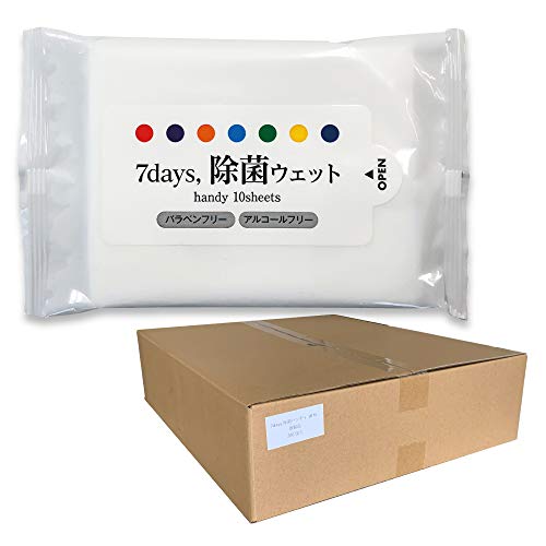 【携帯用 まとめ買い】7days, ウェットティッシュ 除菌シート ノンアルコール ハンディ10枚入 200個セット 日本製 大容量 ノベルティの商品画像（Amazon）