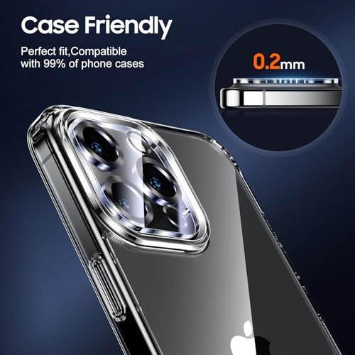 Protection objectif iPhone 16 Pro Max UniqueMe en verre trempé HD noir - 6