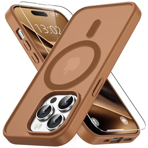 Coque iPhone 14 Pro marron café idéale en voyage et bureau
