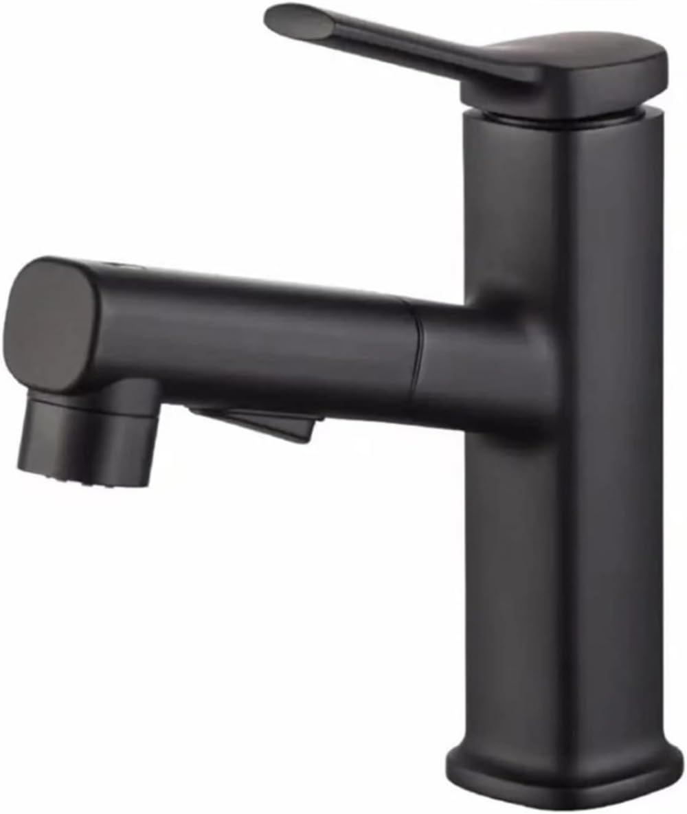 Robinet de lavabo extractible Nero : mitigeur de salle de bains rotatif et anti-éclaboussures
