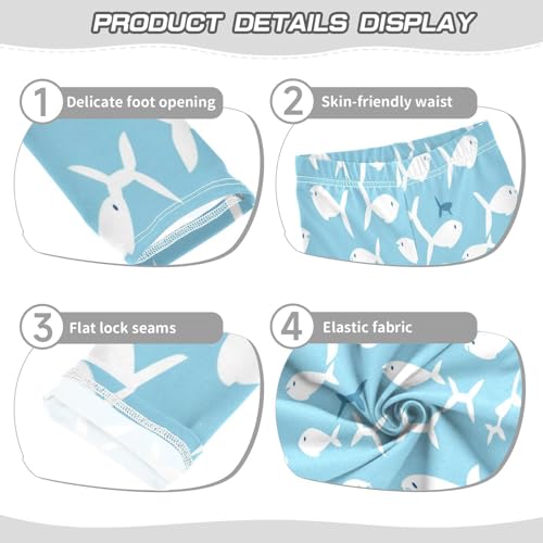 Bolaz Toddler Girls Leggings Printed Yoga Pants Leggings White Fish for Kids3