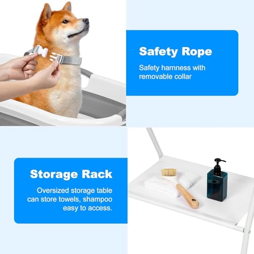 Dog-Bathtub-2-in-1-Foldable-Portable-Dog-Washing-Station-for-Bathing-Showering-and-Grooming-Dog-Bathing-Station-with-Drain-Hole-for-Small-Dogs-Cats-and-Other-Pets-Indoor-and-Outdoor Dog Bathtub 2 in 1 Foldable Portable Dog Washing Station for Bathing Showering and Grooming Dog Bathing Station with Drain Hole for Small Dogs Cats and Other Pets Indoor and Outdoor