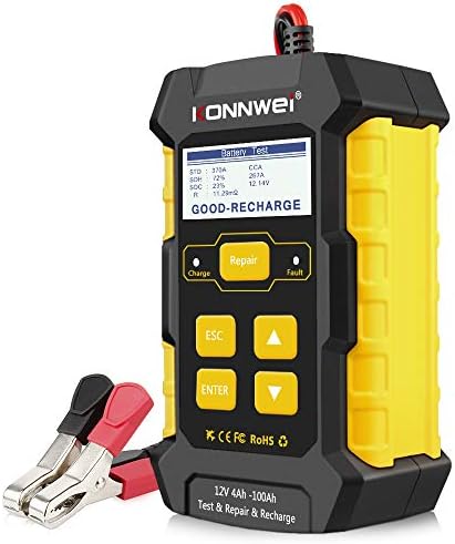 KONNWEI 3 in 1 Car Battery Charger, KW510 Battery Tester 12V 5-Amp Fully Automatic Smart Charger Automotive Pulse Repair Maintainer, Trickle Charger Battery Desulfator w/Temp Compensation