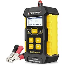 شاحن بطارية KONNWEI 3 في 1 سيارة ، جهاز اختبار بطارية KW510 12V 5-Amp شاحن ذكي أوتوماتيكي بالكامل محرك إصلاح نبض السيارات ، شاحن شاحن شد بطارية Desulfator مع تعويض Temp   