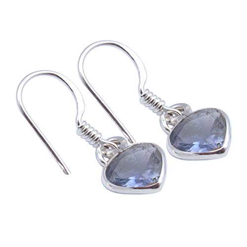 925 Fine Silver Facetted Iolite Earrings 1