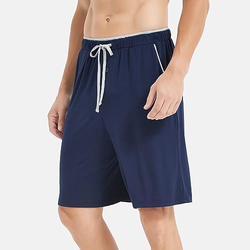 GYS Men's Bamboo Viscose Pajama Shorts Soft Comfy Knit Sleepwear Shorts with Pockets3