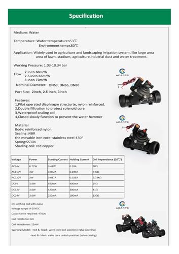 Électrovanne 24Vac de 2 pouces pour système d'irrigation hydraulique agricole
