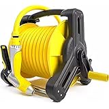 水まきホース ホースリール 15m 25m 40m おしゃれ 散水ホース 家庭菜園 掃除 庭 フルカバーコンパクトホースリール ガーデニング 車のクリーニングツール 多機能ノズル 水やり 洗車 園芸 掃除 コンパクト 15m イエロー