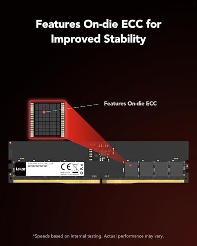 Image of Lexar UDIMM DDR5 RAM 8GB 5600 MHz, 288-Pin DDR5 UDIMM PC, DRAM Gaming High Performance U-DIMM Memory for Computer /PC /Computer, 1.1V, CL46-45-45-90(LD5U08G56C46ST-BGS)