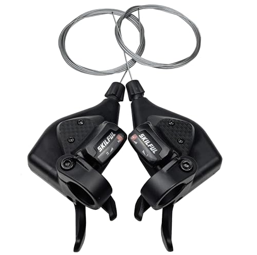 Thumb Shifters Bike Review: Best 3x7 Speed Mountain Gear Levers 4 THALOUS Bicycle Gear Shift Lever 3x7 21 Speed Thumb Shifter with Gear Indicator Left Right for MTB Moutain Road Bike Tricycle