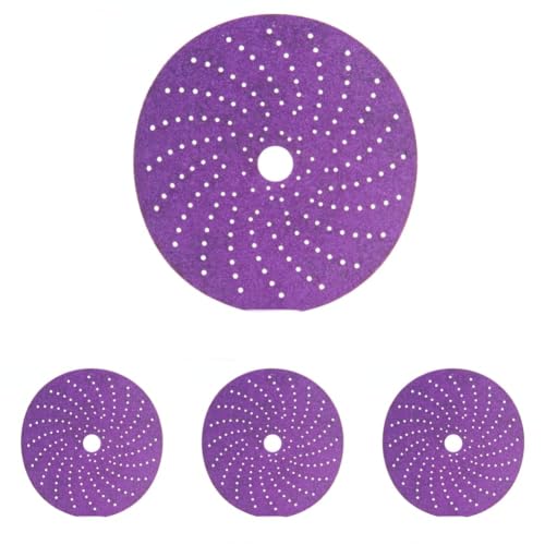 3M Cubitron II Hookit Clean Sanding Abrasive Disc 31372, 220+ Grade, 50 Discs, Virtually Dust-Free, High Performance, Long Lasting, Multi-Hole Pattern, Feather Edging, Stock Removal, 6 in (Pack of 4)