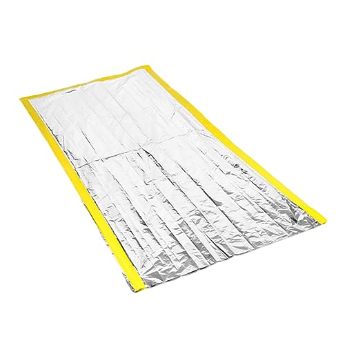 BCOATH Outdoor Portable Emergency Reusable Thermal Survival Bag First Aid Blanket for Camping Hiking and Outdoor Adventures Silver and Yellow
