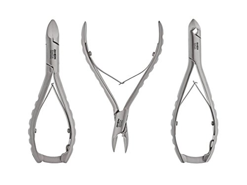 podologen Juego para diabéticos de podológico Instrumentos de 3 piezas de especialmente redondeados Cortes de uñas Pinzas de esquina Alicates de corte oblicuo, fabricado en acero inoxidable