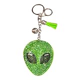 Popfizzy Alien Keychains for Women and Girls, Bedazzled Purse Charm, Bling Backpack Accessories, Bag Charms, Green Alien Gift