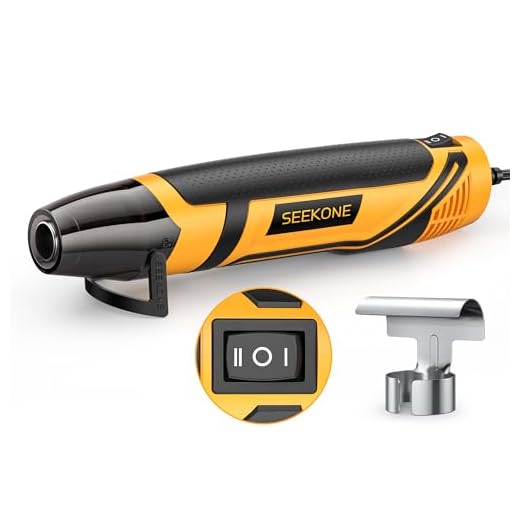 SEEKONE Mini Heat Gun, 350W 662℉ (350℃) Fast Heat Handheld Hot Air Gun Tool with Reflector Nozzle and 4.9Ft Long Cable Overload Protection for Craft Embossing, Shrink Wrapping and Stripping Paint