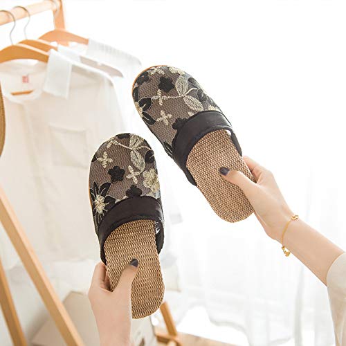 Women's Chinese Mesh Slippers Summer Chinese Floral Mesh Sandals Slides Medium Width Lightweight House Slippers4