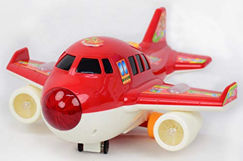 Avião Musical Infantil De Brinquedo Azul/Amarelo/Vermelho (AMARELO)