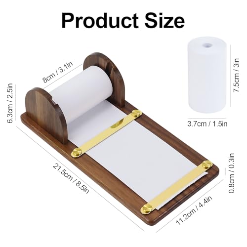 Distributeur de papier à notes en bois de noyer chic pour bureau - 7