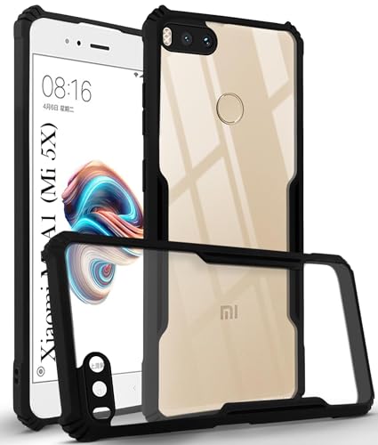 Image of Jkobi Back Cover Case for Xiaomi Mi A1 (Mi 5X) (Polycarbonate Clear Panel with Shockproof | Professional Black)