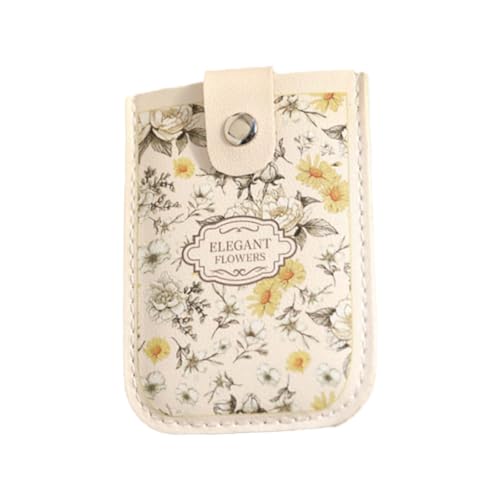 Credit Card Holder Pull-Out Cards Organizer with 4 Card Slots, Flowers Small Woman Wallet Slim Wallet for Womens and Girls (Flower, Style 2)