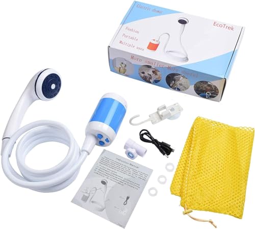 Ducha portátil con bomba USB recargable para camping y viaje, ducha eléctrica para senderismo y campamentos miniatura 7
