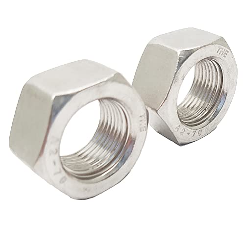 2pcs M20 x 1.5mm Pitch Hex Nuts Stainless Hex Nu, Metric Fine Thread Hex Nuts