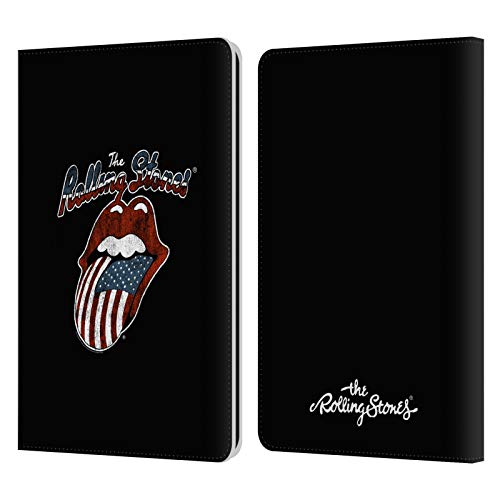 Head Case Designs Licenciado Oficialmente The Rolling Stones Us Bandera Lengua Arte Clave Carcasa de Cuero Tipo Libro Compatible con Kindle Paperwhite 1/2 / 3