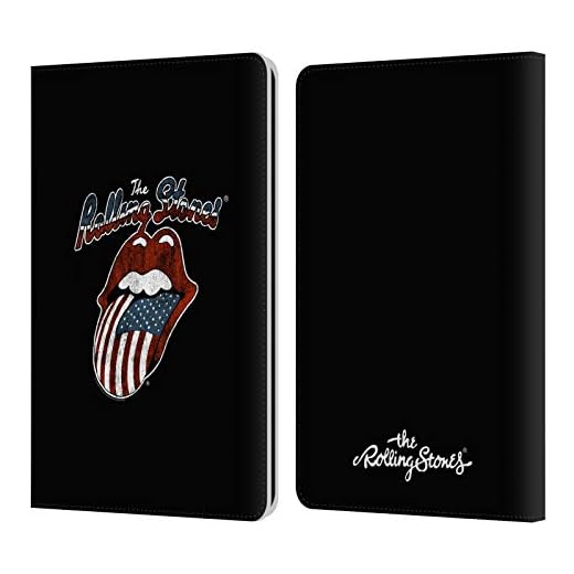 Head Case Designs Licenciado Oficialmente The Rolling Stones Us Bandera Lengua Arte Clave Carcasa de Cuero Tipo Libro Compatible con Kindle Paperwhite 1/2 / 3