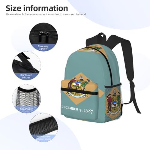 Sac à dos avec poches Delaware noir pour homme femme sac léger et compact quotidien