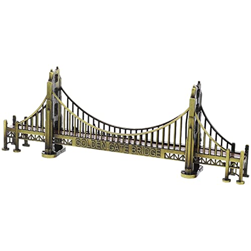 Beavorty Golden Gate Bridge Modell 3D Metall Architektur Ornament Welt Wahrzeichen Gebäude Tourist Souvenir Geschenke für Bücherregal Desktop Dekoration Cover