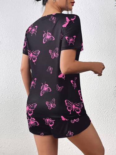 Image of Ekouaer Women's Pajama Sets Short Sleeve Pjs 2 Piece Top and Shorts Sleepwear Comfy Soft Lounge Sets with Pockets