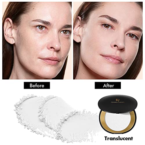 Fv Medium Coverage Pressed Powder, Talc-Free Setting Powder Oil Control Long-Lasting Matte Finish Translucent Foundation Powder For Light, Medium & Tan Skin Tones, 0.28 Oz #TOP2