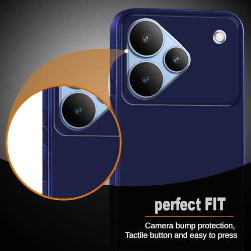 Image of Back Cover for Realme P4 5G | Full Camera Protection | Premium Liquid Silicon Case | Flexible Bumper Case for Realme P4 5G (Dark Blue)