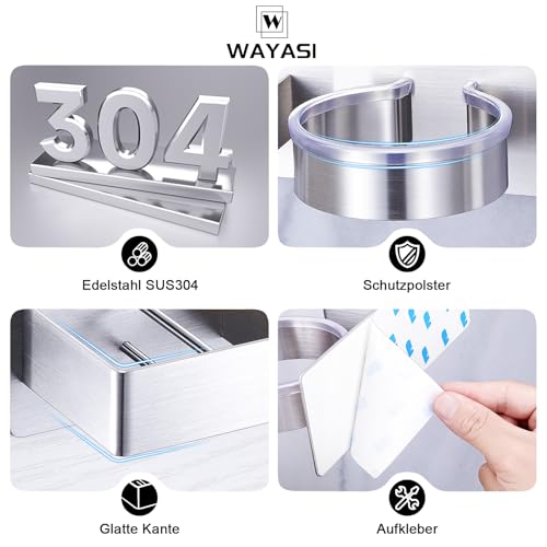 Miniatura 7 de Wayasi Soporte Secador De Pelo, Soporte Para Secador De Pelo De Pared Sin Taladrar, Soporte Para Secador De Pelo Y Plancha De Pelo Autoadhesivo, Soporte Plancha Pelo De Plata
