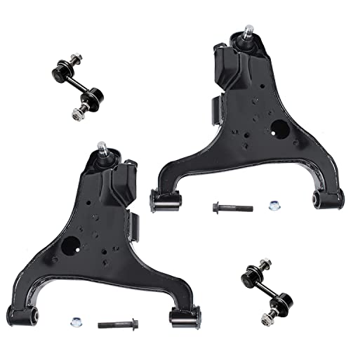 Image of Detroit Axle - 12pc Front End Suspension Kit for 2004-2010 Infiniti QX56, 2004-2015 Nissan Titan Pathfinder Armada, Lower Control Arms Upper Ball Joints Tie Rods Sway Bars Boots Replacement