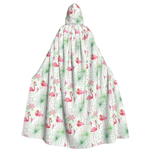 WYCZHY Capa de disfraz de flamenco floral y botánica con capucha para adultos, bata medieval para festival renacentista, uso gótico