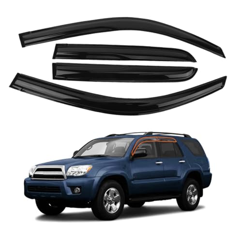 Tape-On Side Window Visors Rain Guards Deflectors FIT 2003–2009 Toyota 4Runner – 4PCS Acrylic Vent Shades, UV-Resistant, Easy 3M Installation