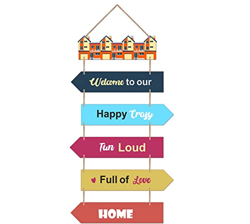 Image of EXPLEASIA Decorative Wall Hanging Wooden Art Decoration Item for Home Office Living Room Bedroom Decoration Items Home Decor Gift Items (Welcome Home)