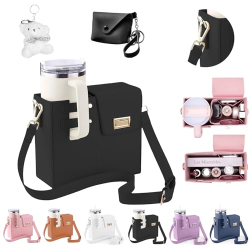 Image of Asaint Stanley Cup Purse Crossbody Bag for 40oz Tumbler with Handle, Water Bottle Purse Pocket Adjustable Strap