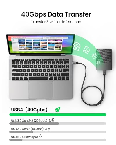 Image of Silkland USB4 for Thunderbolt 4 Cable 2.6FT, 40Gbps USB C Data Cable, 240W