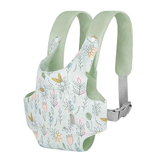 Welche Hilfsmittel sind essentiell für das Spiel mit Puppen, um die Fantasie anzuregen? 4 GAGAKU Puppentrage Puppenzubehör Babypuppentrage Kuscheltierträger mit verstellbaren Trägern für Kinder - Grün (Sonnenblume)