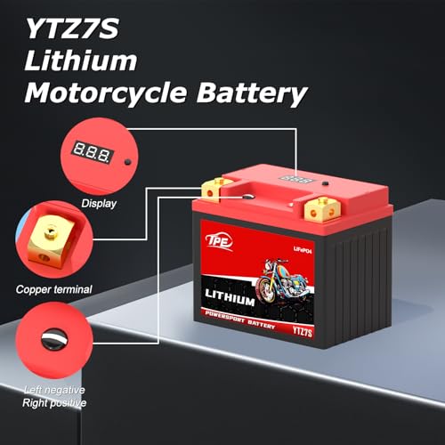 Image of TPE Lithium YTZ7S-BS 12V 4AH 380CCA Motorcycle Battery Powersport Battery for ATV, Jet Ski, Scooter, PWC & More