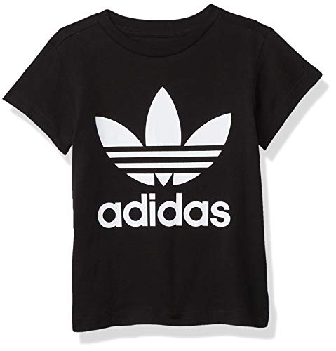 adidas Originals unisex-youth Trefoil Tee Black/White/White Small
