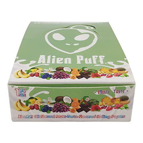 Alien Puff Mixed Flavour Rolling Papers, 1 1/4Size, 78X44Mm #TOP3