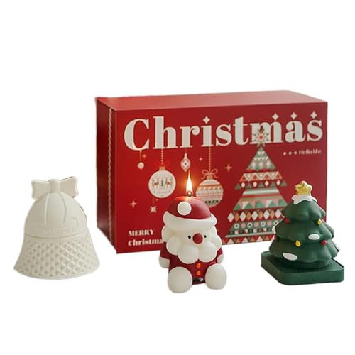 Juego de velas de Navidad, velas perfumadas de Navidad, decoraciones de aromaterapia, velas con forma de árbol de Navidad, velas aromáticas