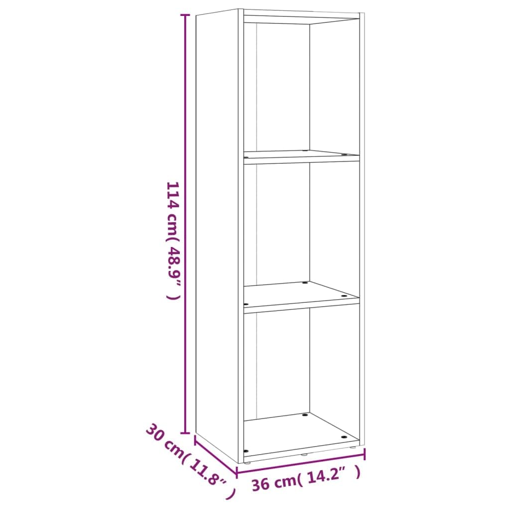 Bücherregal Standregal Grau Sonoma 36x30x114 cm Holzwerkstoff