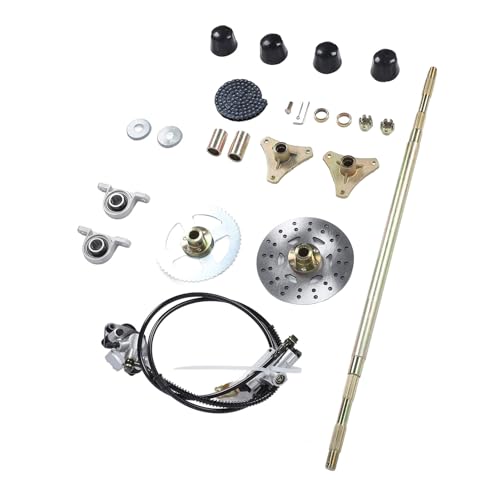 Akozon 29-Zoll-Go-Kart-Hinterachsen-Set, Bremskettenscheiben-Bremssattel-Nabensatz, Ersatzsatz für 50 70 90 ATV-Quads