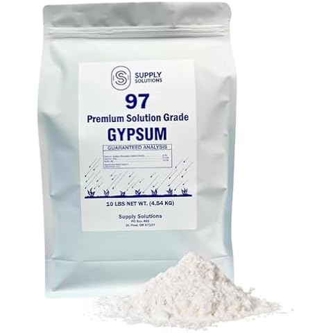 Supply Solutions Gypsum Soil Acidifier Calcium for Plants - Promotes Root Growth for Mushrooms, Indoor and Outdoor Plants - Pure and Soluble Soil Amendments Calcium for Garden Soil (10lbs) Cover