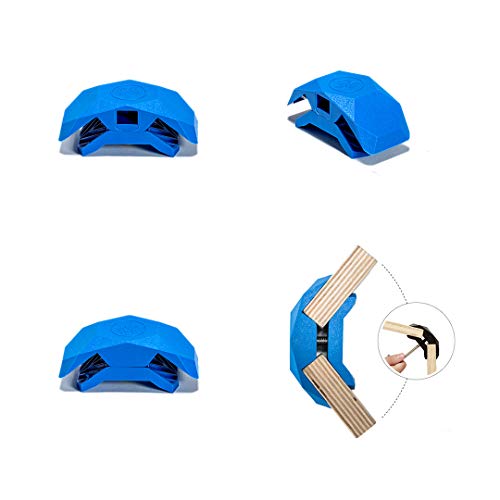 PlayWood Assembly System. 6 Pack of 4 Connector 105° color Blue. Wood panel clamp DIY Furniture